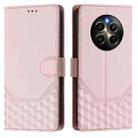 For Realme 12 Pro 5G / 12 Pro+ 5G Global Honeycomb Embossing RFID Leather Phone Case(Pink) - 2