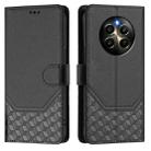 For Realme 12 Pro 5G / 12 Pro+ 5G Global Honeycomb Embossing RFID Leather Phone Case(Black) - 2