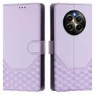 For Realme 12 Pro 5G / 12 Pro+ 5G Global Honeycomb Embossing RFID Leather Phone Case(Light Purple) - 2