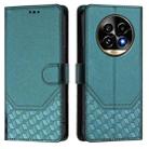 For Realme 13 Pro 5G / 13 Pro+ 5G Honeycomb Embossing RFID Leather Phone Case(Peacock Green) - 2