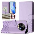 For Realme 13 Pro 5G / 13 Pro+ 5G Honeycomb Embossing RFID Leather Phone Case(Light Purple) - 1