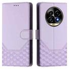 For Realme 13 Pro 5G / 13 Pro+ 5G Honeycomb Embossing RFID Leather Phone Case(Light Purple) - 2