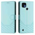 For Realme C20 / C11 / C21 Honeycomb Embossing RFID Leather Phone Case(Mint Green) - 2