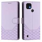 For Realme C20 / C11 / C21 Honeycomb Embossing RFID Leather Phone Case(Light Purple) - 2