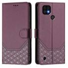 For Realme C20 / C11 / C21 Honeycomb Embossing RFID Leather Phone Case(Violet) - 2