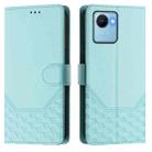 For Realme C30 4G / C30s / Narzo 50i Prime Honeycomb Embossing RFID Leather Phone Case(Mint Green) - 2