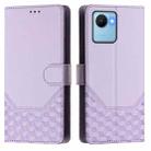 For Realme C30 4G / C30s / Narzo 50i Prime Honeycomb Embossing RFID Leather Phone Case(Light Purple) - 2