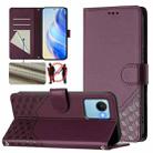 For Realme C30 4G / C30s / Narzo 50i Prime Honeycomb Embossing RFID Leather Phone Case(Violet) - 1