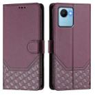 For Realme C30 4G / C30s / Narzo 50i Prime Honeycomb Embossing RFID Leather Phone Case(Violet) - 2