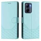 For Realme C33 Global Honeycomb Embossing RFID Leather Phone Case(Mint Green) - 2