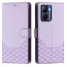 For Realme C33 Global Honeycomb Embossing RFID Leather Phone Case(Light Purple) - 2