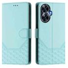 For Realme C55 4G Global / Narzo N55 Honeycomb Embossing RFID Leather Phone Case(Mint Green) - 2