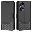 For Realme C55 4G Global / Narzo N55 Honeycomb Embossing RFID Leather Phone Case(Black) - 2