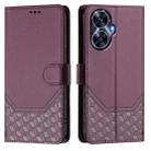 For Realme C55 4G Global / Narzo N55 Honeycomb Embossing RFID Leather Phone Case(Violet) - 2