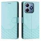 For Realme C63 / C61 Global Honeycomb Embossing RFID Leather Phone Case(Mint Green) - 2