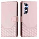 For Realme C65 4G Global Honeycomb Embossing RFID Leather Phone Case(Pink) - 2