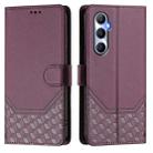 For Realme C65 4G Global Honeycomb Embossing RFID Leather Phone Case(Violet) - 2