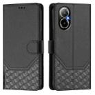 For Realme C67 4G Global Honeycomb Embossing RFID Leather Phone Case(Black) - 2