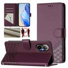 For Realme C67 4G Global Honeycomb Embossing RFID Leather Phone Case(Violet) - 1