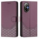 For Realme C67 4G Global Honeycomb Embossing RFID Leather Phone Case(Violet) - 2