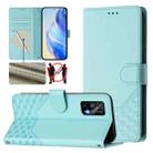 For Realme GT 5G / GT Neo 5G Honeycomb Embossing RFID Leather Phone Case(Mint Green) - 1