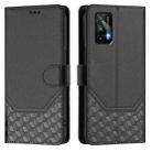 For Realme GT 5G / GT Neo 5G Honeycomb Embossing RFID Leather Phone Case(Black) - 2