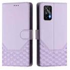 For Realme GT 5G / GT Neo 5G Honeycomb Embossing RFID Leather Phone Case(Light Purple) - 2