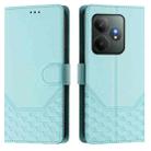 For Realme GT 6 5G / GT 6T 5G Global Honeycomb Embossing RFID Leather Phone Case(Mint Green) - 2