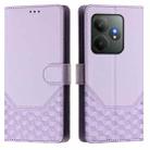 For Realme GT 6 5G / GT 6T 5G Global Honeycomb Embossing RFID Leather Phone Case(Light Purple) - 2