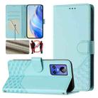 For Realme GT Neo 3 Honeycomb Embossing RFID Leather Phone Case(Mint Green) - 1