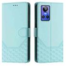 For Realme GT Neo 3 Honeycomb Embossing RFID Leather Phone Case(Mint Green) - 2