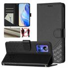 For Realme GT Neo 3 Honeycomb Embossing RFID Leather Phone Case(Black) - 1