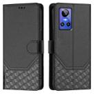 For Realme GT Neo 3 Honeycomb Embossing RFID Leather Phone Case(Black) - 2