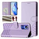 For Realme GT Neo 3 Honeycomb Embossing RFID Leather Phone Case(Light Purple) - 1