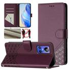 For Realme GT Neo 3 Honeycomb Embossing RFID Leather Phone Case(Violet) - 1