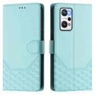 For Realme GT Neo 3T Honeycomb Embossing RFID Leather Phone Case(Mint Green) - 2