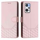 For Realme GT Neo 3T Honeycomb Embossing RFID Leather Phone Case(Pink) - 2