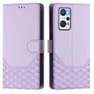 For Realme GT Neo 3T Honeycomb Embossing RFID Leather Phone Case(Light Purple) - 2