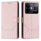 For Realme GT3  / GT5 240W Honeycomb Embossing RFID Leather Phone Case(Pink) - 2