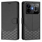 For Realme GT3  / GT5 240W Honeycomb Embossing RFID Leather Phone Case(Black) - 2