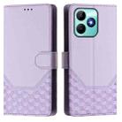 For Realme Note 50 4G Global / C51 / C53 Honeycomb Embossing RFID Leather Phone Case(Light Purple) - 2