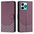 For Realme Note 50 4G Global / C51 / C53 Honeycomb Embossing RFID Leather Phone Case(Violet) - 2