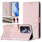 For Realme Note 60 4G Global / C61 India Honeycomb Embossing RFID Leather Phone Case(Pink) - 1