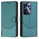 For Realme Note 60 4G Global / C61 India Honeycomb Embossing RFID Leather Phone Case(Peacock Green) - 2