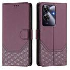 For Realme Note 60 4G Global / C61 India Honeycomb Embossing RFID Leather Phone Case(Violet) - 2