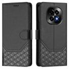 For Realme C63 5G Global Honeycomb Embossing RFID Leather Phone Case(Black) - 2