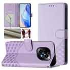 For Realme C63 5G Global Honeycomb Embossing RFID Leather Phone Case(Light Purple) - 1