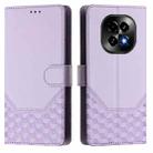 For Realme C63 5G Global Honeycomb Embossing RFID Leather Phone Case(Light Purple) - 2