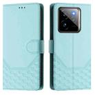 For Realme GT 7 Pro 5G Honeycomb Embossing RFID Leather Phone Case(Mint Green) - 2