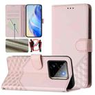 For Realme GT 7 Pro 5G Honeycomb Embossing RFID Leather Phone Case(Pink) - 1